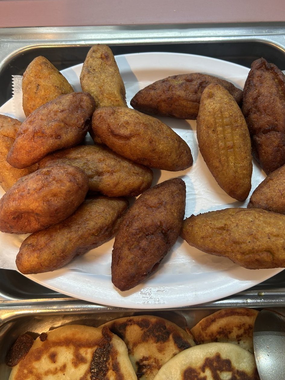 Stuffed Plantains - Plantains stuffed with cheese.